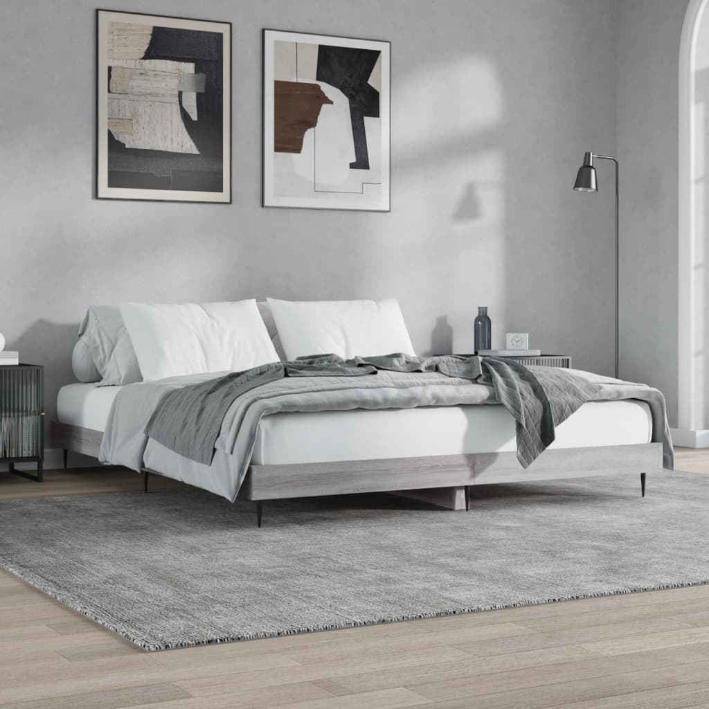 Πλαίσιο Κρεβατιού Γκρι Sonoma 150x200 εκ. Επεξεργασμένο Ξύλο