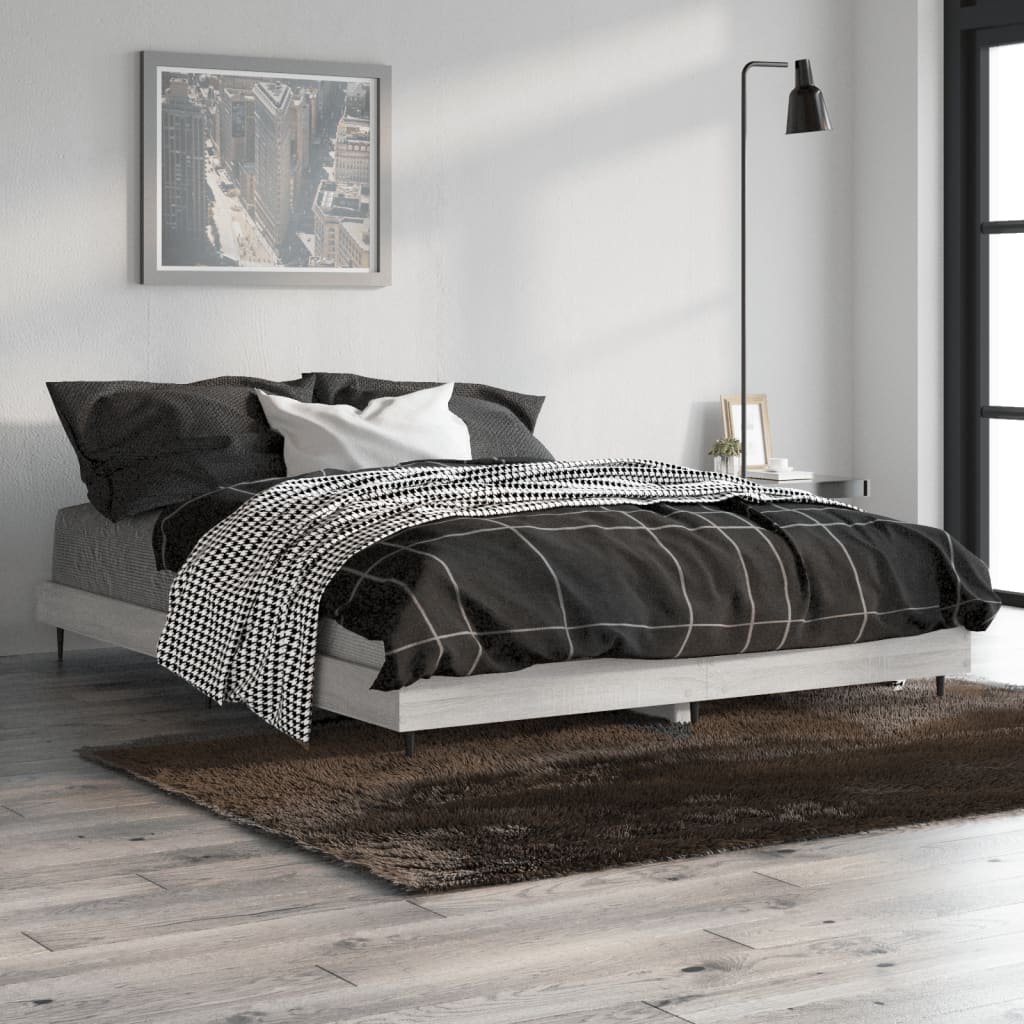 Πλαίσιο Κρεβατιού Γκρι Sonoma 135x190 εκ. Επεξεργασμένο Ξύλο