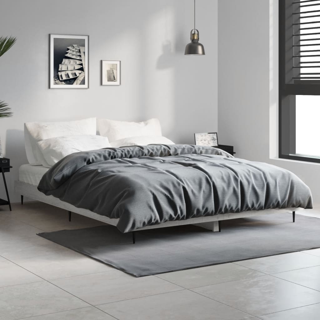 Πλαίσιο Κρεβατιού Γκρι Sonoma 135x190 εκ. Επεξεργασμένο Ξύλο