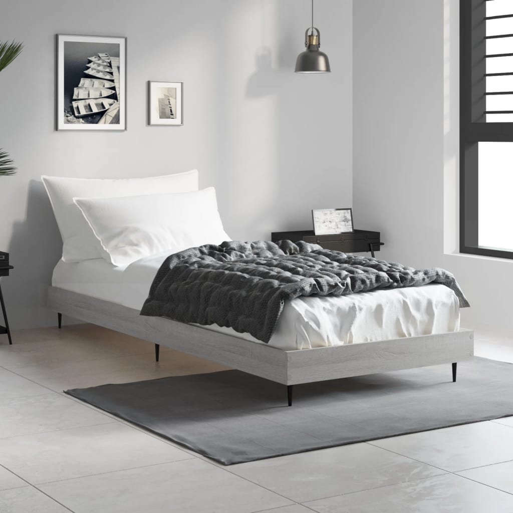 Πλαίσιο Κρεβατιού Γκρι Sonoma 75x190 εκ. Επεξεργασμένο Ξύλο