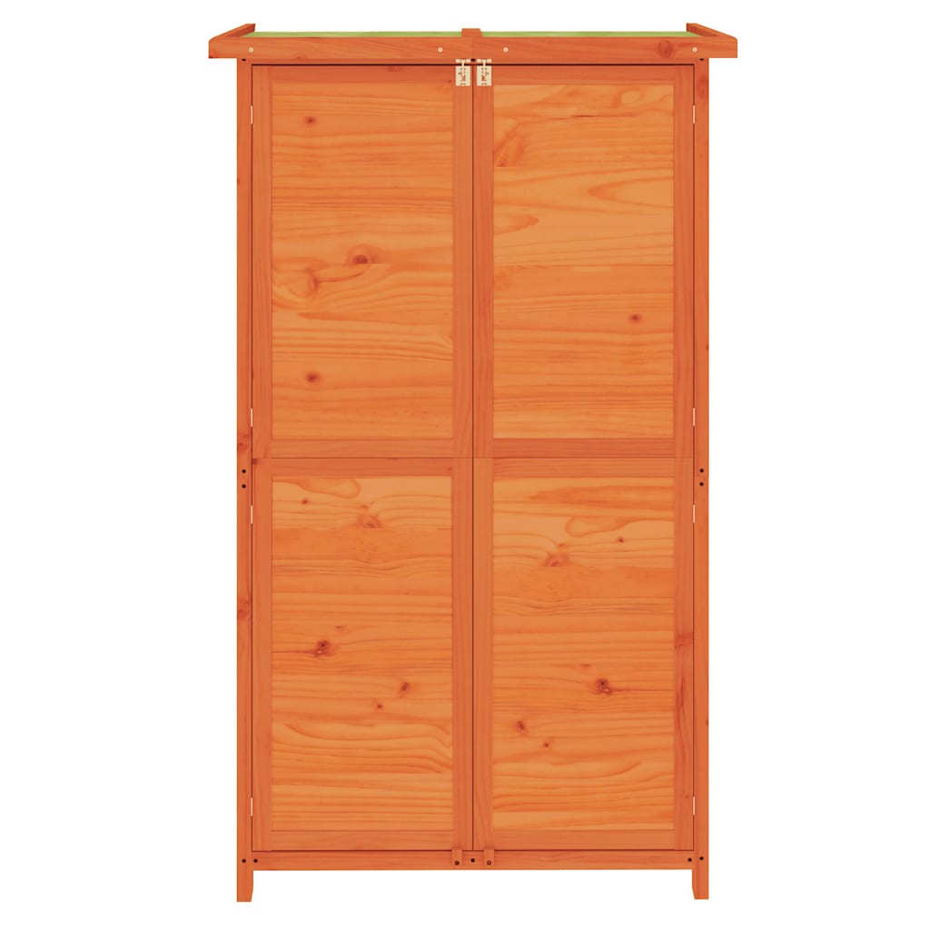 Αποθήκη Εργαλείων Κήπου Καφέ 83x57x140 εκ. Μασίφ Ξύλο Πεύκου - PAKOBAZAAR