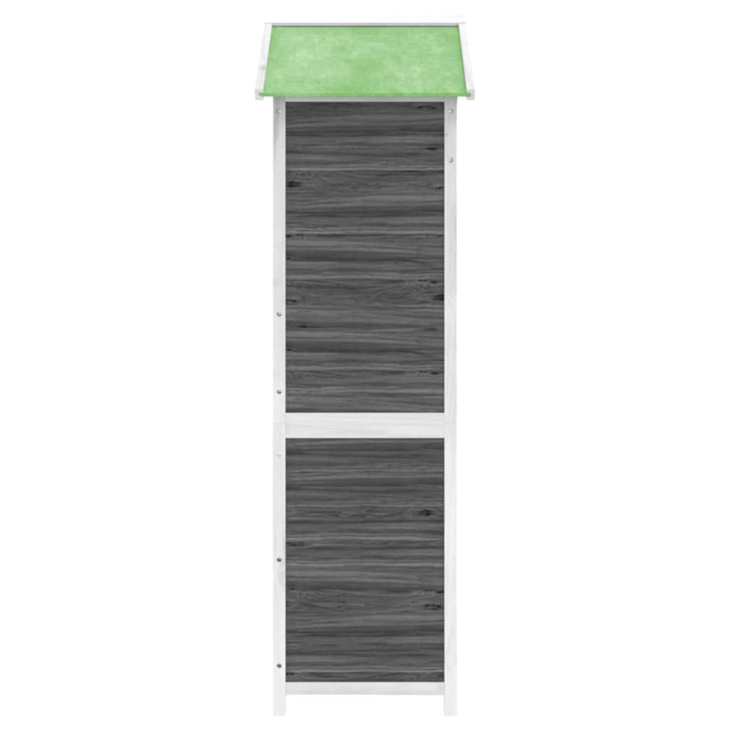 Αποθήκη Εργαλείων Κήπου Γκρι 120x53,5x170 εκ. Μασίφ Ξύλο Πεύκου