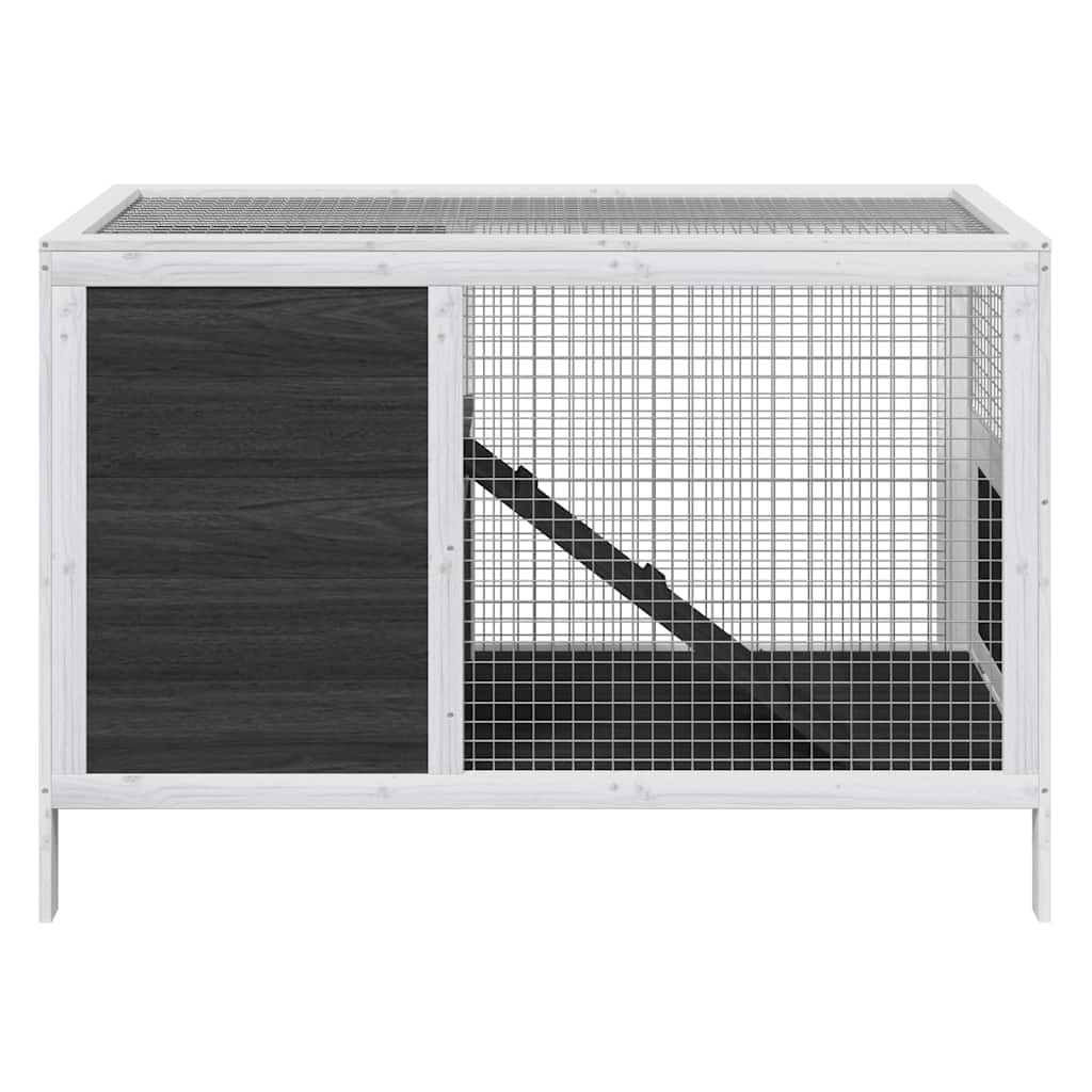 Κλουβί Κουνελιών Γκρι 103 x 44 x 69,5 εκ. Μασίφ Ξύλο Πεύκου - Pakobazaar