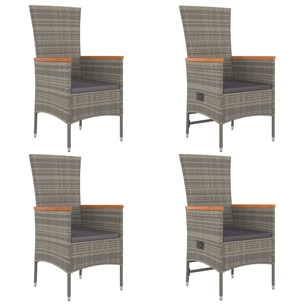 Σετ Τραπεζαρίας Κήπου 5 τεμ. Γκρι Συνθ. Ρατάν με Μαξιλάρια