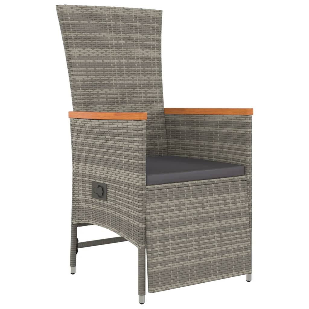 Σετ Τραπεζαρίας Κήπου 9 τεμ. Γκρι Συνθ. Ρατάν με Μαξιλάρια