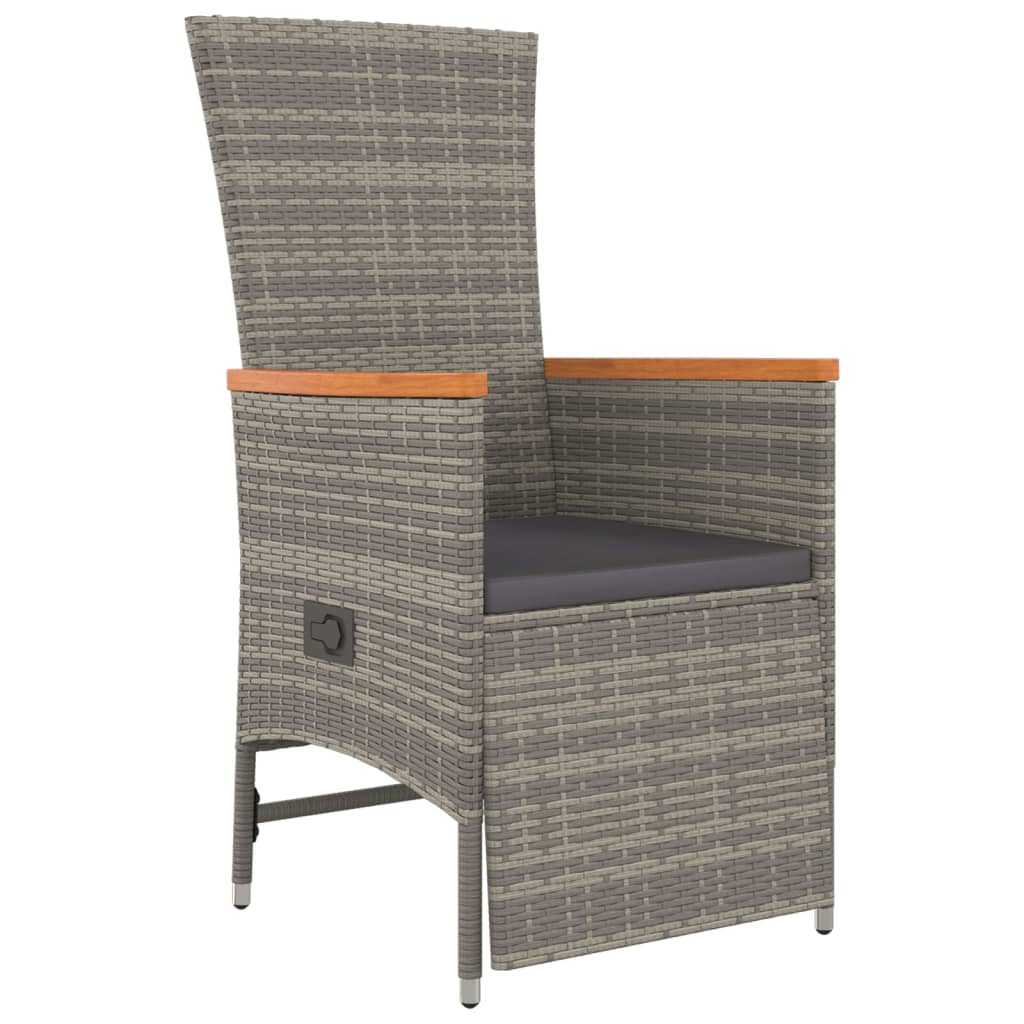 Σετ Τραπεζαρίας Κήπου 7 τεμ. Γκρι Συνθ. Ρατάν με Μαξιλάρια