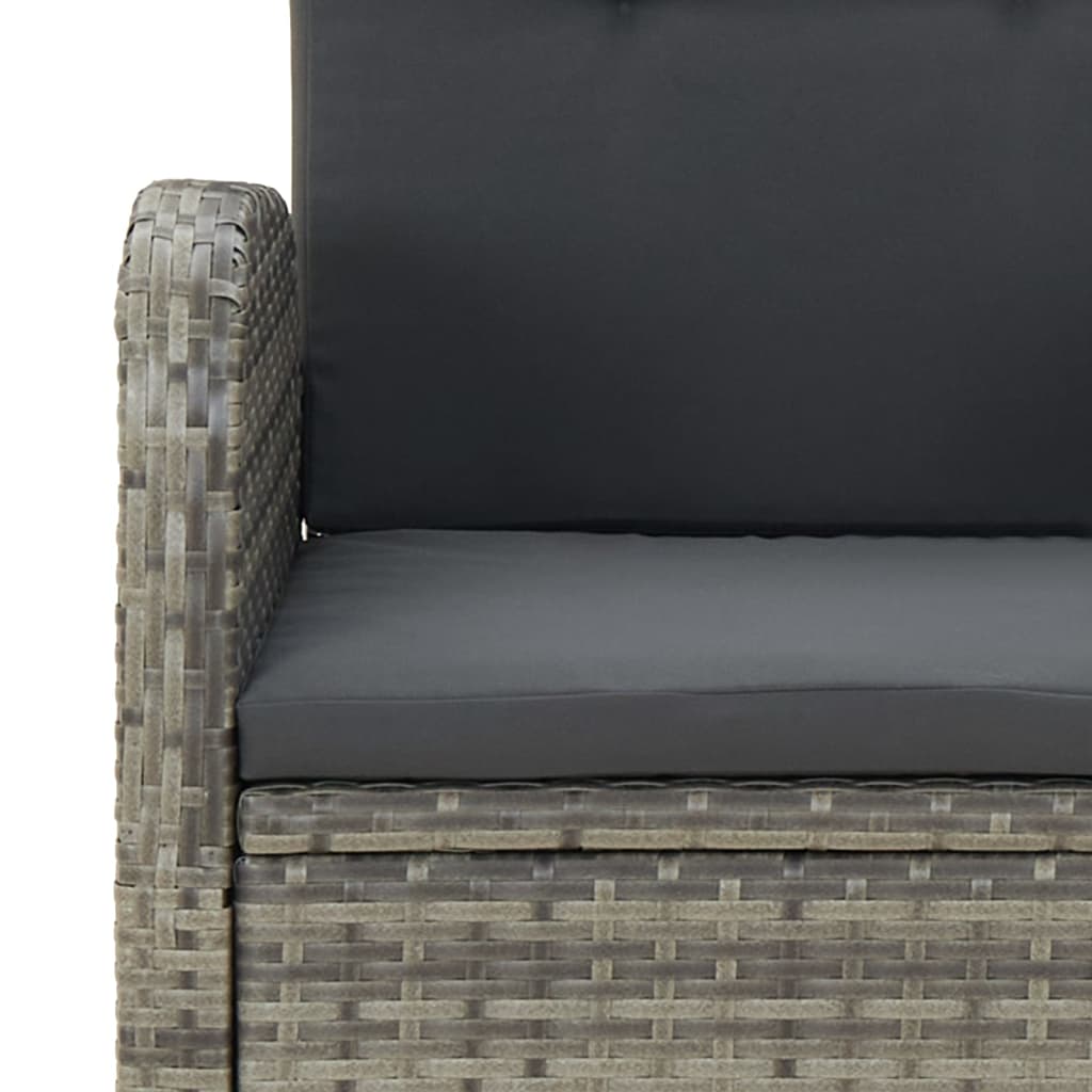 Σετ Τραπεζαρίας Κήπου 5 τεμ. Γκρι Συνθ. Ρατάν με Μαξιλάρια