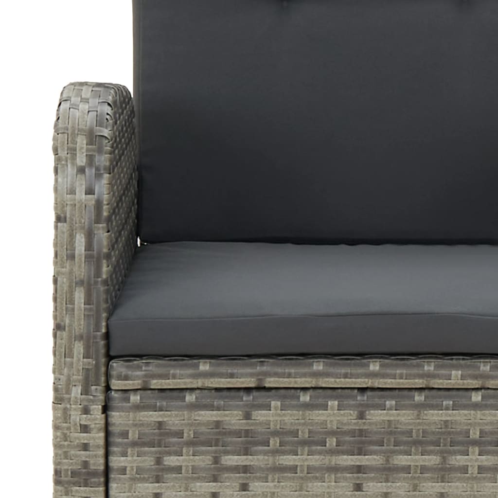 Σετ Τραπεζαρίας Κήπου 9 τεμ. Γκρι Συνθ. Ρατάν με Μαξιλάρια