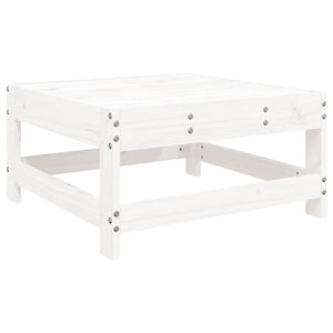 Υποπόδιο Κήπου Λευκό από Μασίφ Ξύλο Πεύκου με Μαξιλάρι - Pakobazaar