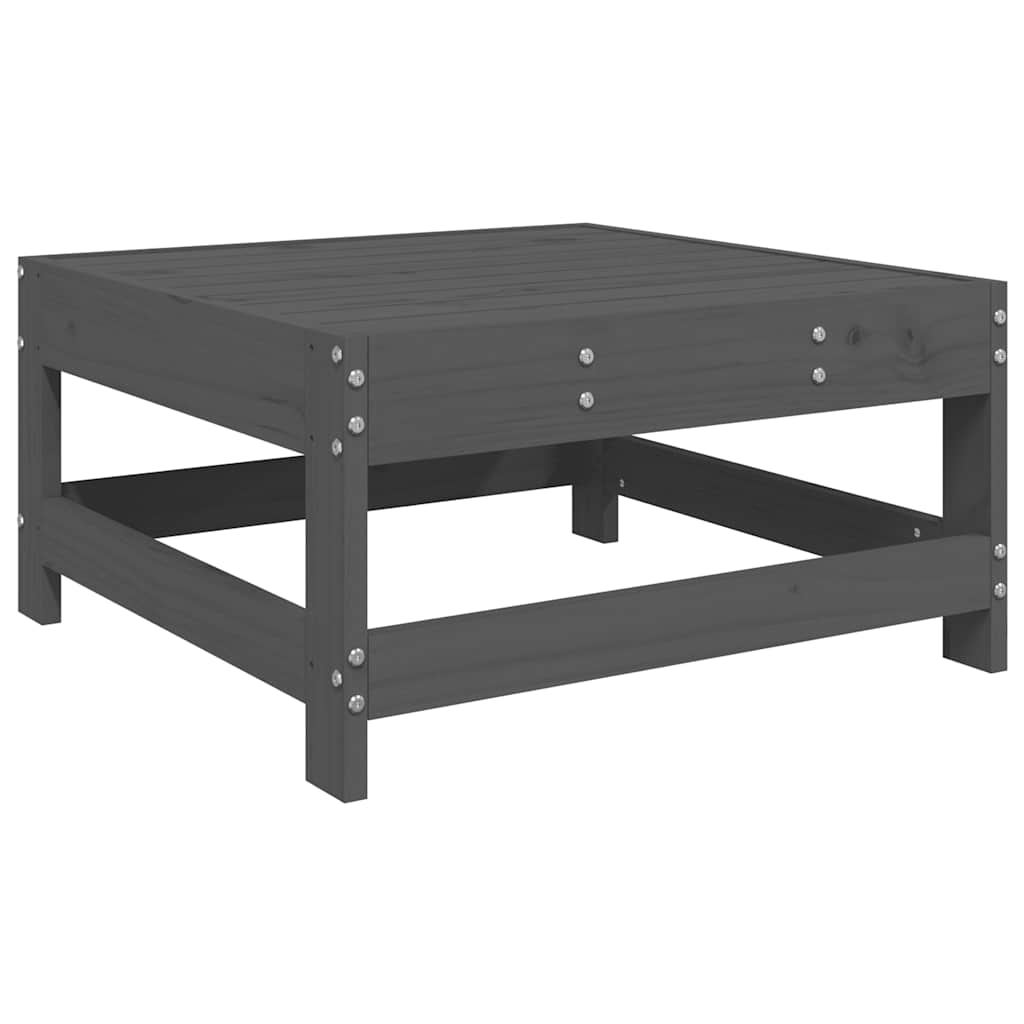 Υποπόδιο Κήπου Γκρι από Μασίφ Ξύλο Πεύκου με Μαξιλάρι - Pakobazaar