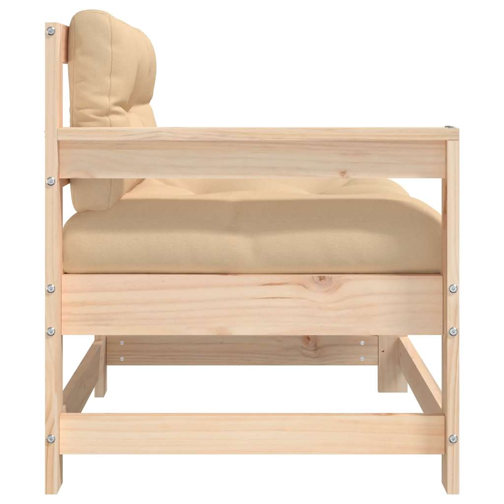 Καρέκλα Κήπου από Μασίφ Ξύλο Πεύκου με Μαξιλάρια - Pakobazaar