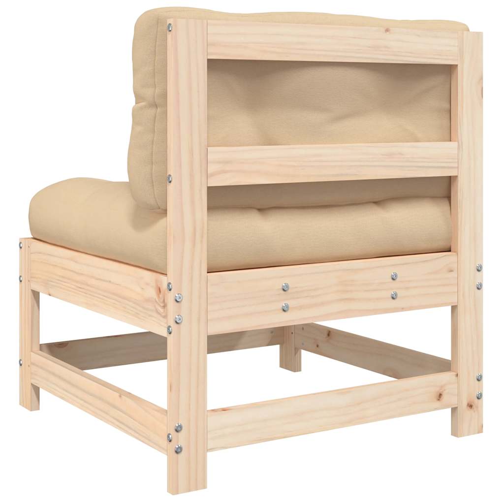 Καναπέδες Μεσαίοι με Μαξιλάρια 2 τεμ. από Μασίφ Ξύλο Πεύκου - Pakobazaar