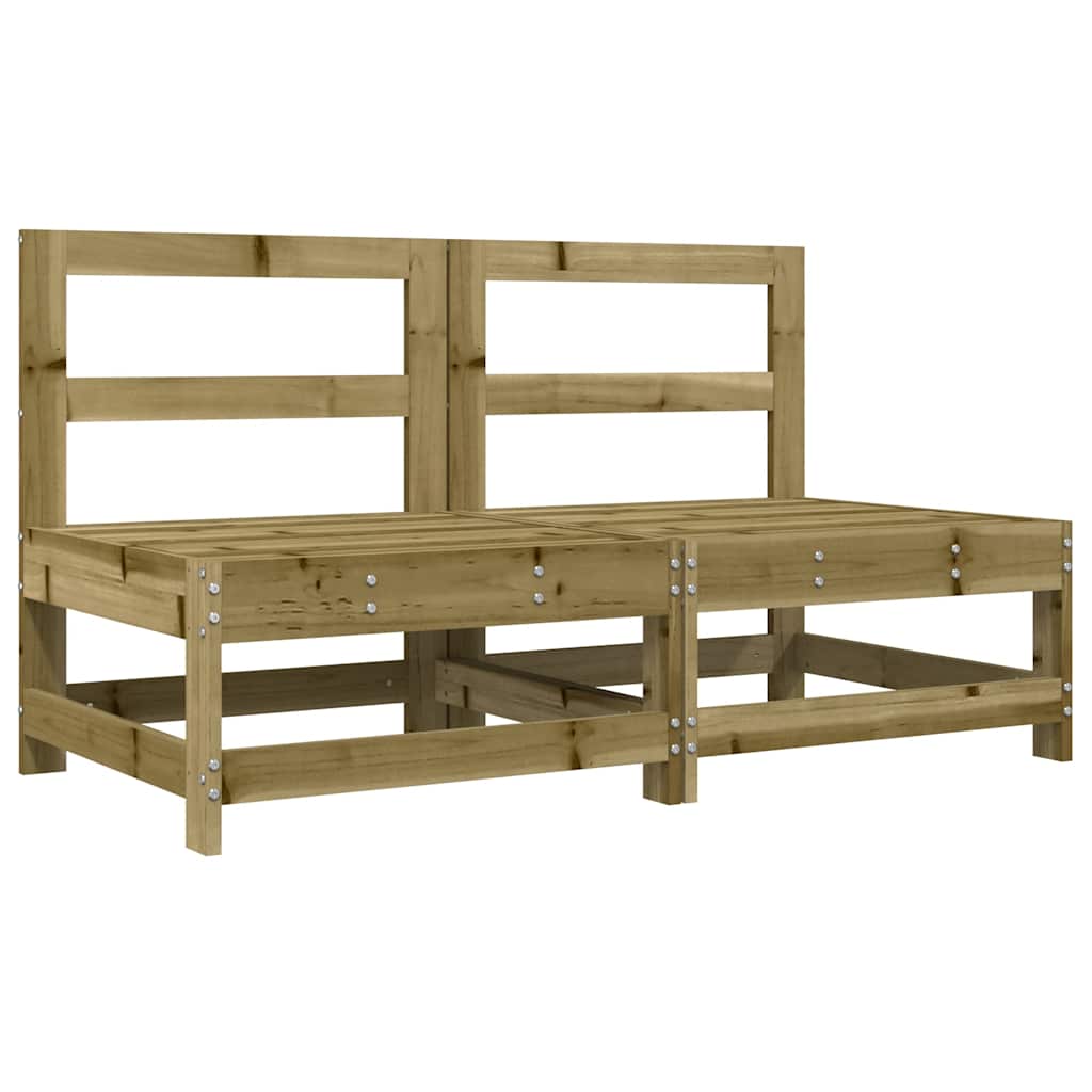 Καναπέδες Μεσαίοι με Μαξιλάρια 2 τεμ. Εμποτισμένο Ξύλο Πεύκου - Pakobazaar