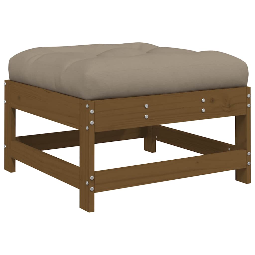 Υποπόδια Κήπου με Μαξιλάρια 2 τεμ. Μελί από Μασίφ Ξύλο Πεύκου - Pakobazaar