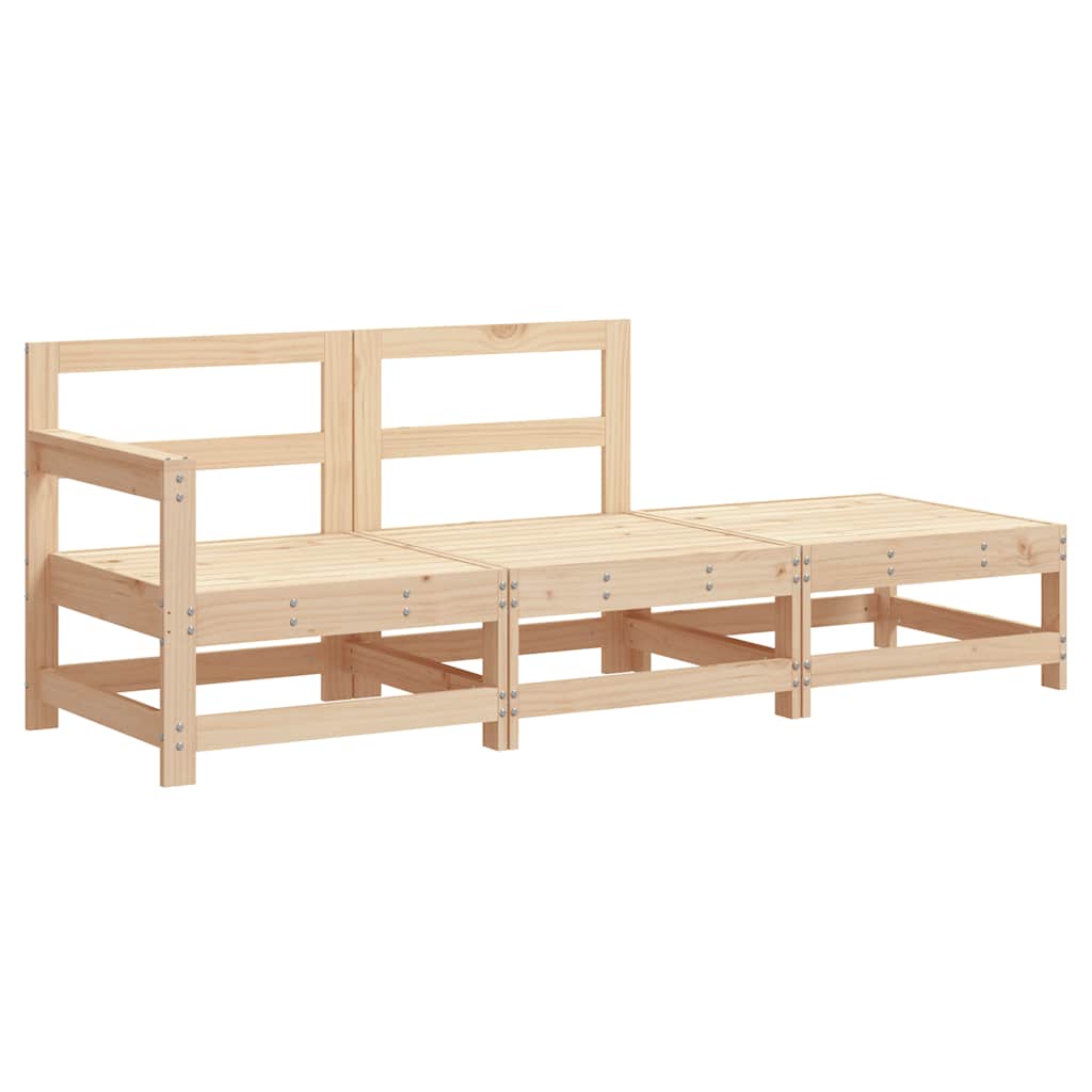 Σαλόνι Κήπου Σετ 3 Τεμαχίων με Μαξιλάρια από Μασίφ Ξύλο - Pakobazaar