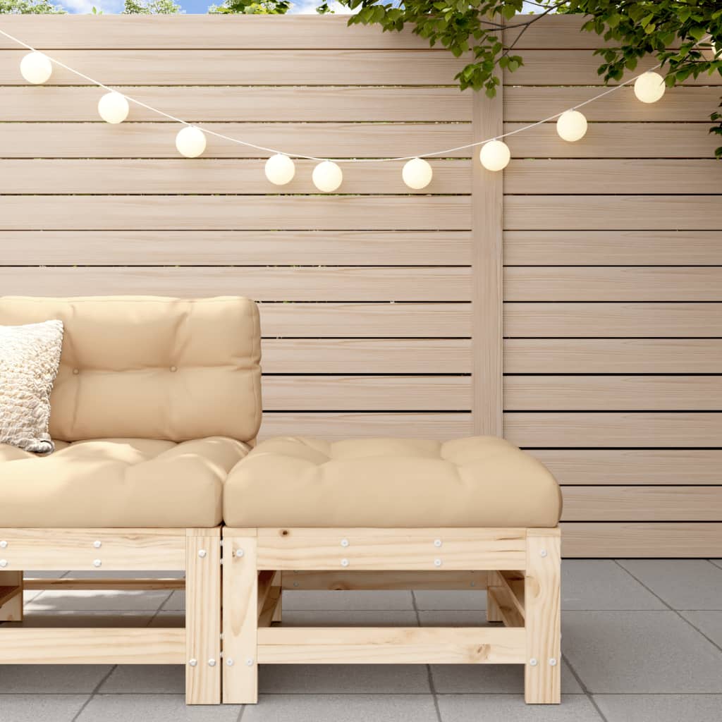 Υποπόδιο Κήπου με Μαξιλάρι από Μασίφ Ξύλο Πεύκου - Pakobazaar