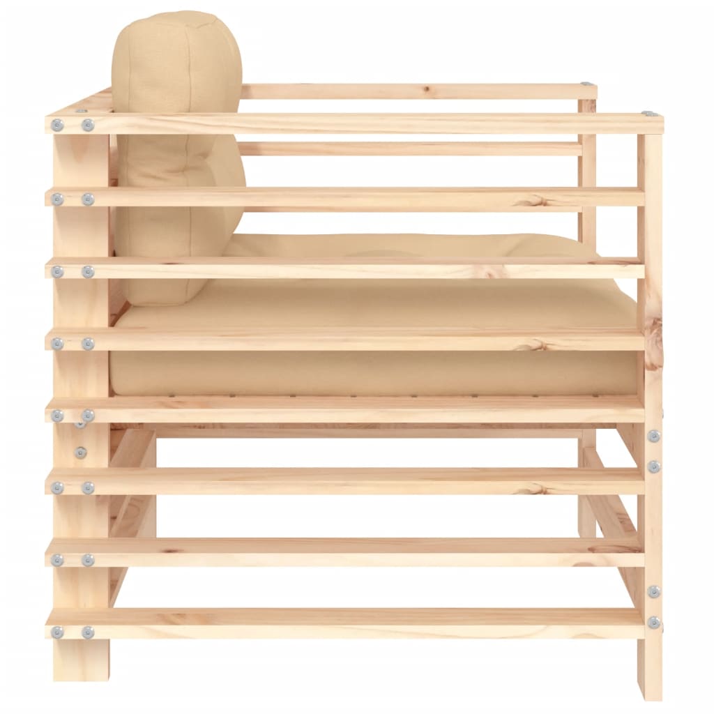 Καρέκλες Κήπου με Μαξιλάρια 2 τεμ. από Μασίφ Ξύλο Πεύκου - Pakobazaar