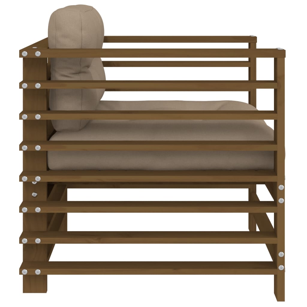 Καρέκλες Κήπου με Μαξιλάρια 2 τεμ. Μελί από Μασίφ Ξύλο Πεύκου - Pakobazaar