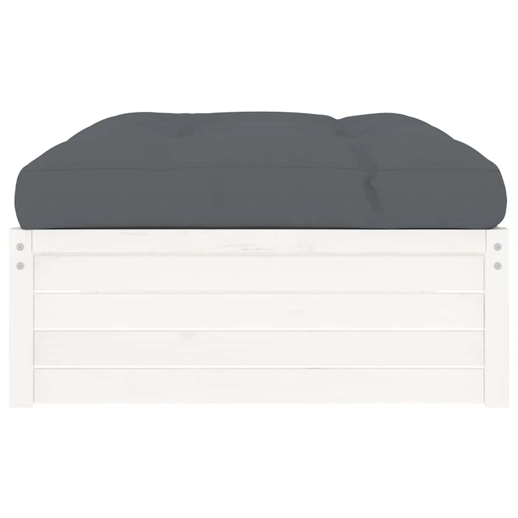 Υποπόδιο Κήπου Λευκό 120 x 80 εκ. από Μασίφ Ξύλο Πεύκου - Pakobazaar