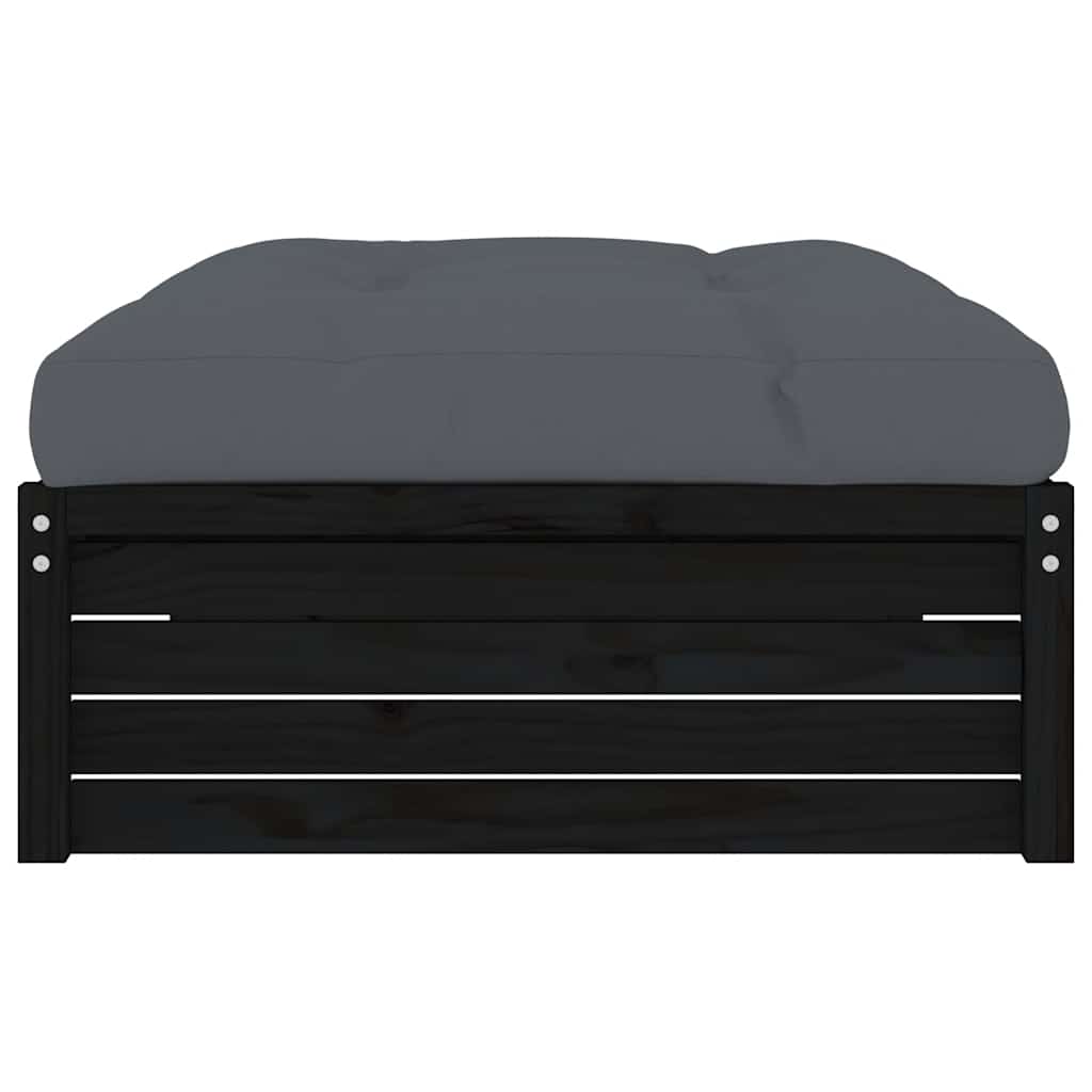 Υποπόδιο Κήπου Μαύρο 120 x 80 εκ. από Μασίφ Ξύλο Πεύκου - Pakobazaar