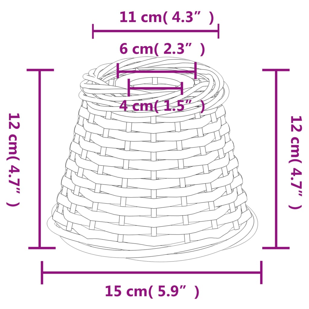 Καπέλο Φωτιστικού Οροφής Λευκό Ø15x12 εκ. από Wicker