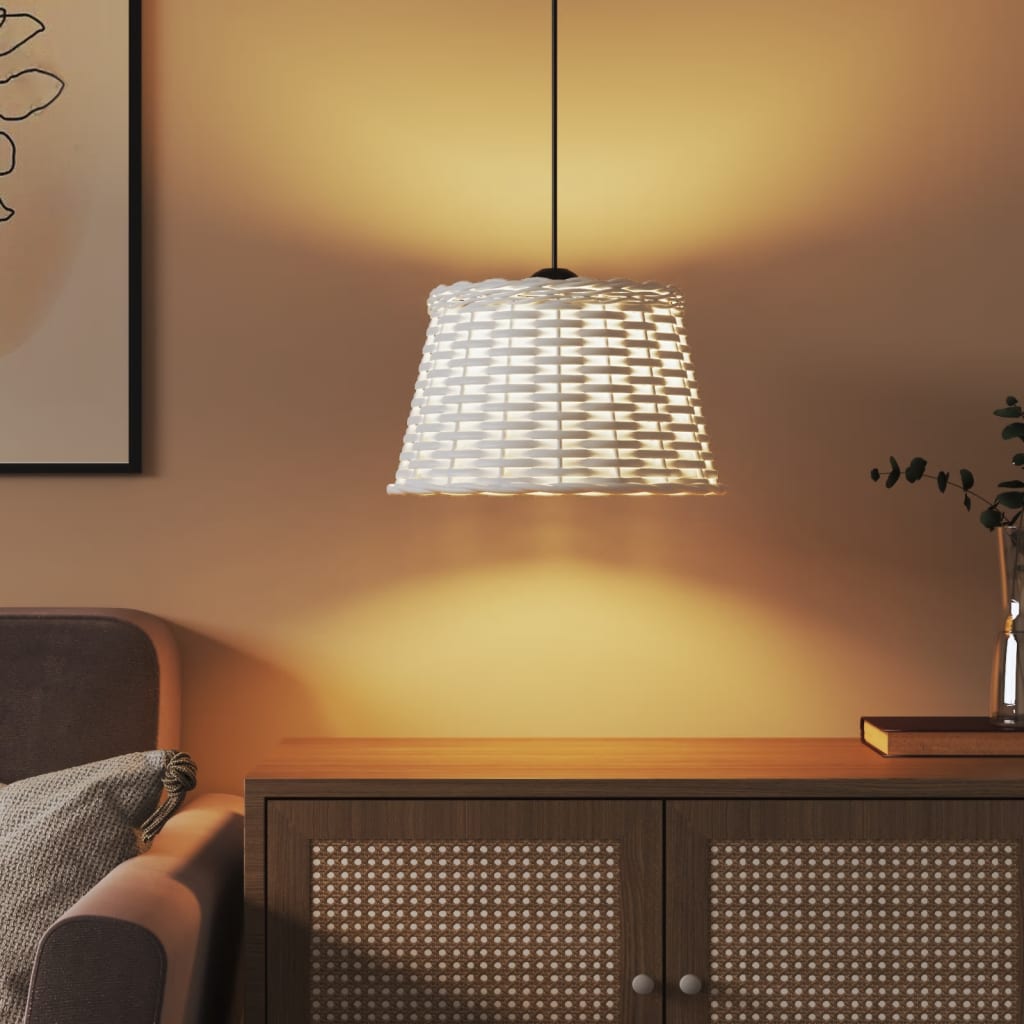 Καπέλο Φωτιστικού Οροφής Λευκό Ø 38 x 23 εκ. Ψάθινο