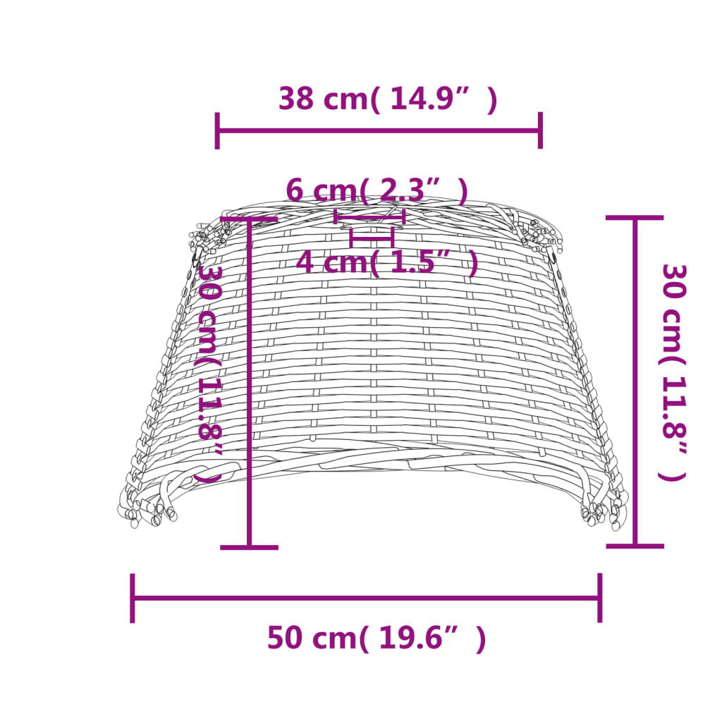 Καπέλο Φωτιστικού Οροφής Λευκό Ø50x30 εκ. από Wicker