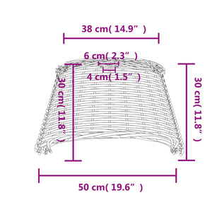 Καπέλο Φωτιστικού Οροφής Λευκό Ø50x30 εκ. από Wicker