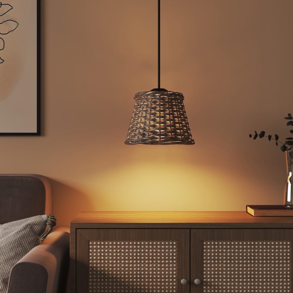 Καπέλο Φωτιστικού Οροφής Καφέ Ø15x12 εκ. από Wicker - Pakobazaar