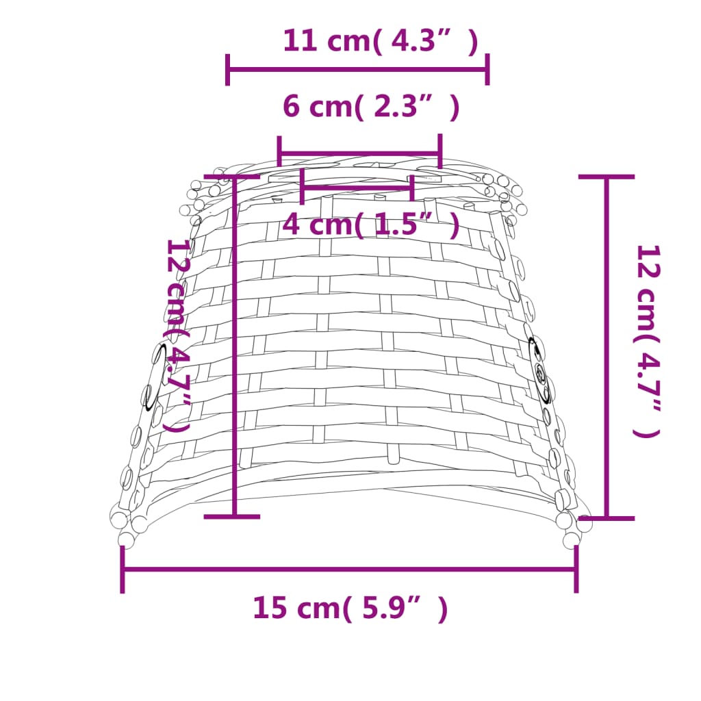 Καπέλο Φωτιστικού Οροφής Καφέ Ø15x12 εκ. από Wicker - Pakobazaar