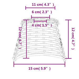 Καπέλο Φωτιστικού Οροφής Καφέ Ø15x12 εκ. από Wicker - Pakobazaar