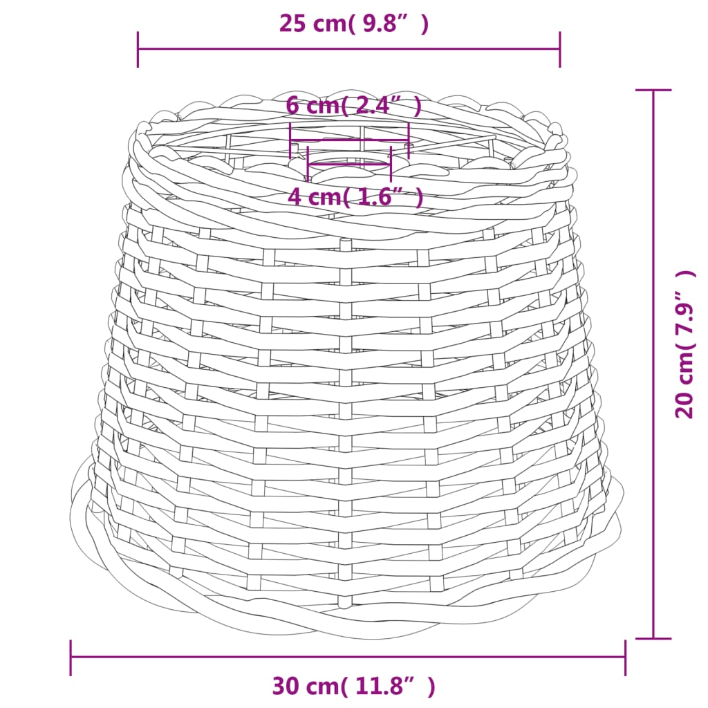 Καπέλο Φωτιστικού Οροφής Καφέ Ø30x20 εκ. από Wicker