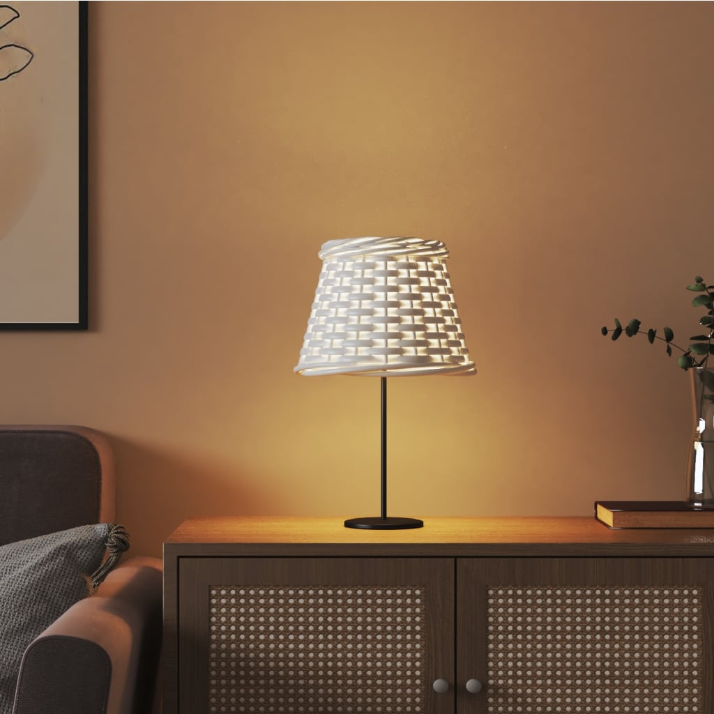 Καπέλο Φωτιστικού Λευκό Ø15x12 εκ. από Wicker - Pakobazaar