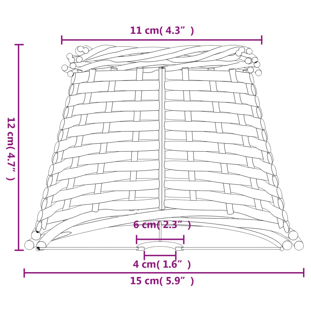 Καπέλο Φωτιστικού Καφέ Ø15x12 εκ. από Wicker - Pakobazaar