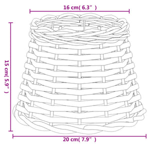 Καπέλο Φωτιστικού Καφέ Ø20x15 εκ. από Wicker
