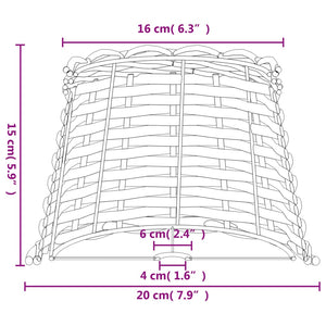 Καπέλο Φωτιστικού Καφέ Ø20x15 εκ. από Wicker