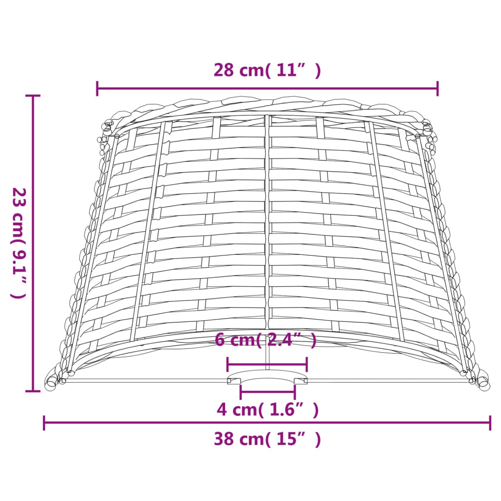 Καπέλο Φωτιστικού Καφέ Ø38x23 εκ. από Wicker - Pakobazaar