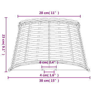 Καπέλο Φωτιστικού Καφέ Ø38x23 εκ. από Wicker - Pakobazaar