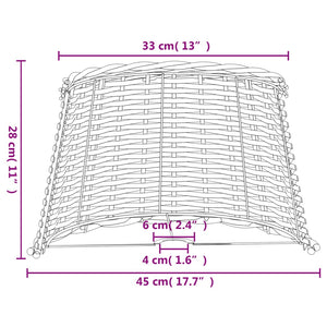 Καπέλο Φωτιστικού Καφέ Ø45x28 εκ. από Wicker
