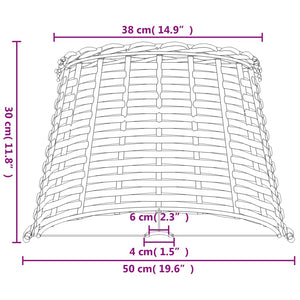 Καπέλο Φωτιστικού Καφέ Ø50x30 εκ. από Wicker