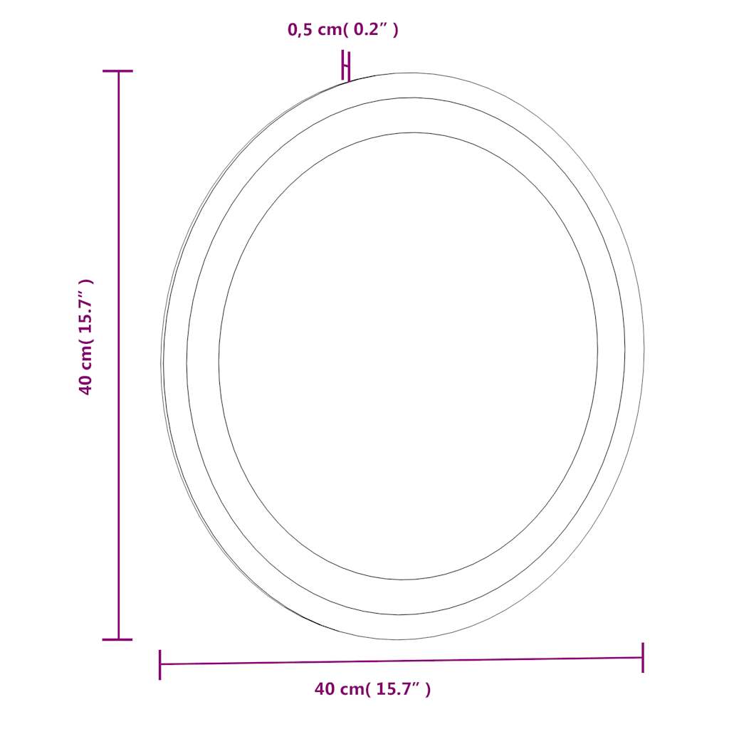 Καθρέφτης Μπάνιου LED Στρογγυλός 40 εκ.