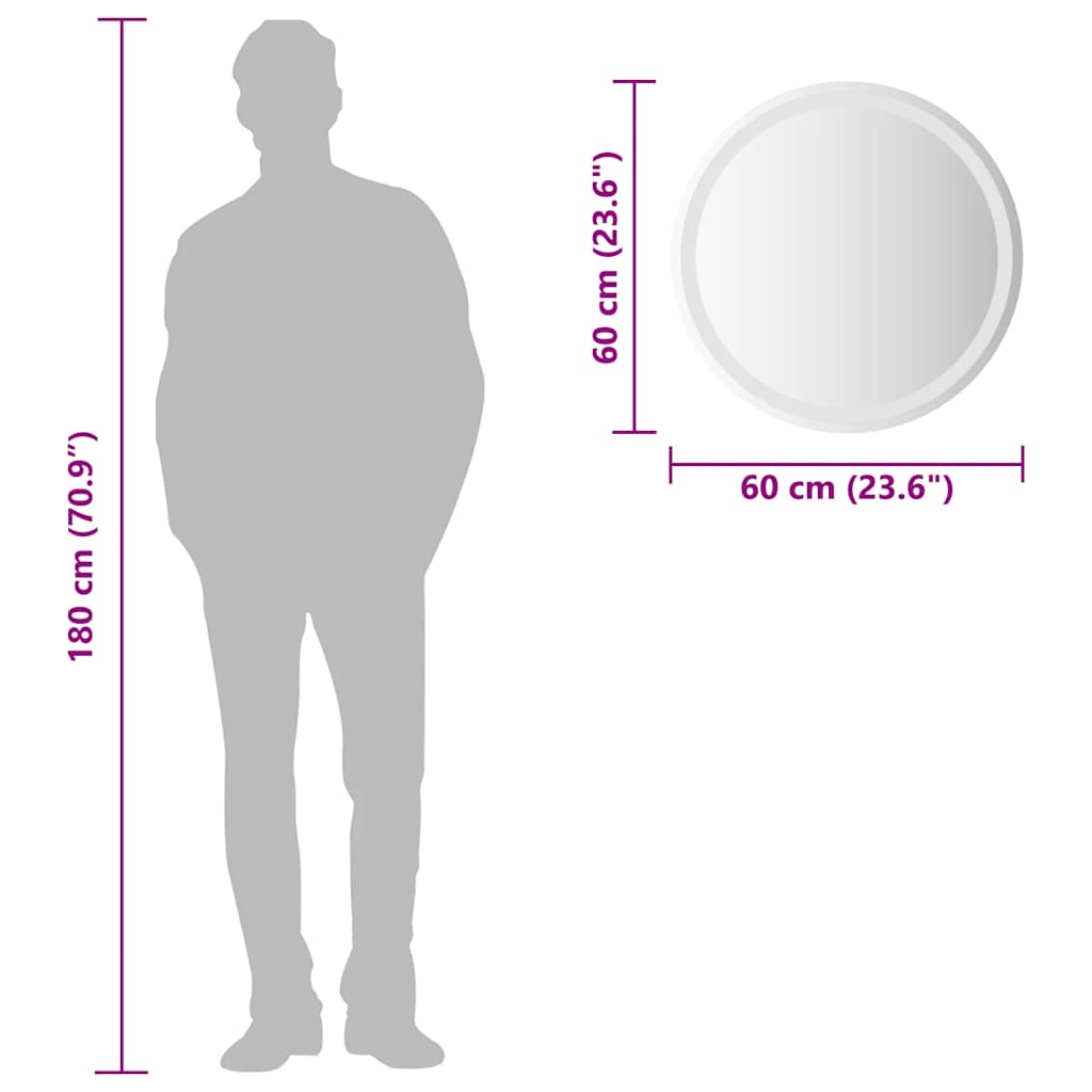 Καθρέφτης Μπάνιου LED Στρογγυλός 60 εκ.