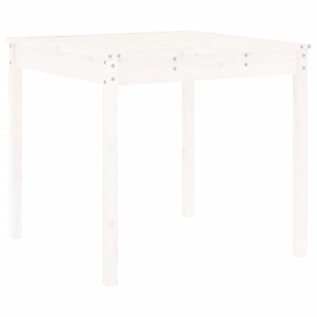 Τραπεζαρία Κήπου Σετ 5 Τεμαχίων Λευκό από Μασίφ Ξύλο Πεύκου