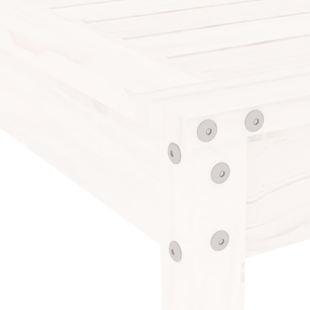 Τραπεζαρία Κήπου Σετ 5 Τεμαχίων Λευκό από Μασίφ Ξύλο Πεύκου