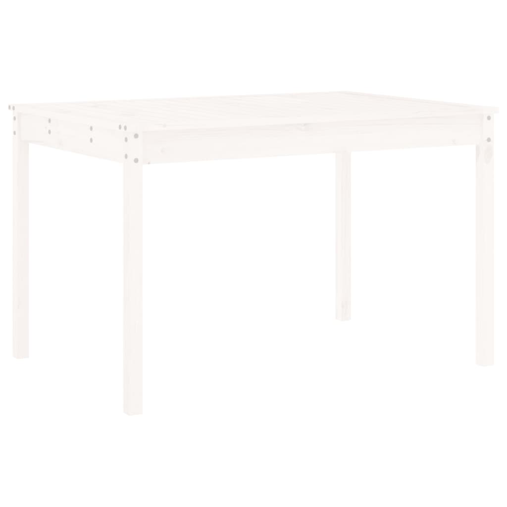 Τραπεζαρία Κήπου Σετ 5 Τεμαχίων Λευκό από Μασίφ Ξύλο Πεύκου