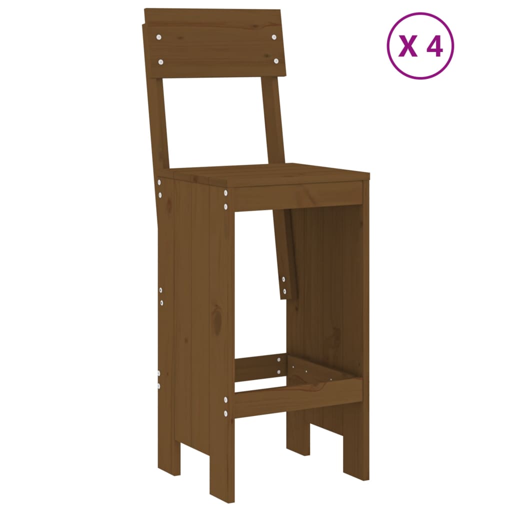 Σετ Επίπλων Μπαρ Κήπου 5 Τεμαχίων Μελί από Μασίφ Ξύλο Πεύκου