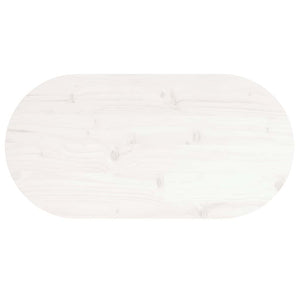 Επιφάνεια Τραπεζιού Οβάλ Λευκή 60x30x2,5 εκ. Μασίφ Ξύλο Πεύκου - Pakobazaar
