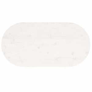 Επιφάνεια Τραπεζιού Οβάλ Λευκή 110x55x2,5 εκ. Μασίφ Ξύλο Πεύκου - Pakobazaar