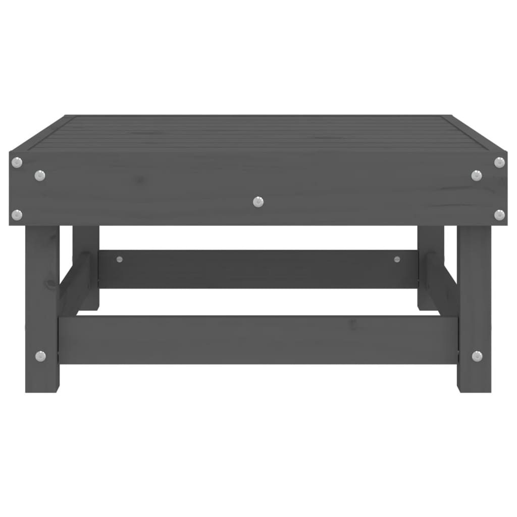 Υποπόδιο Κήπου Γκρι από Μασίφ Ξύλο Πεύκου - Pakobazaar