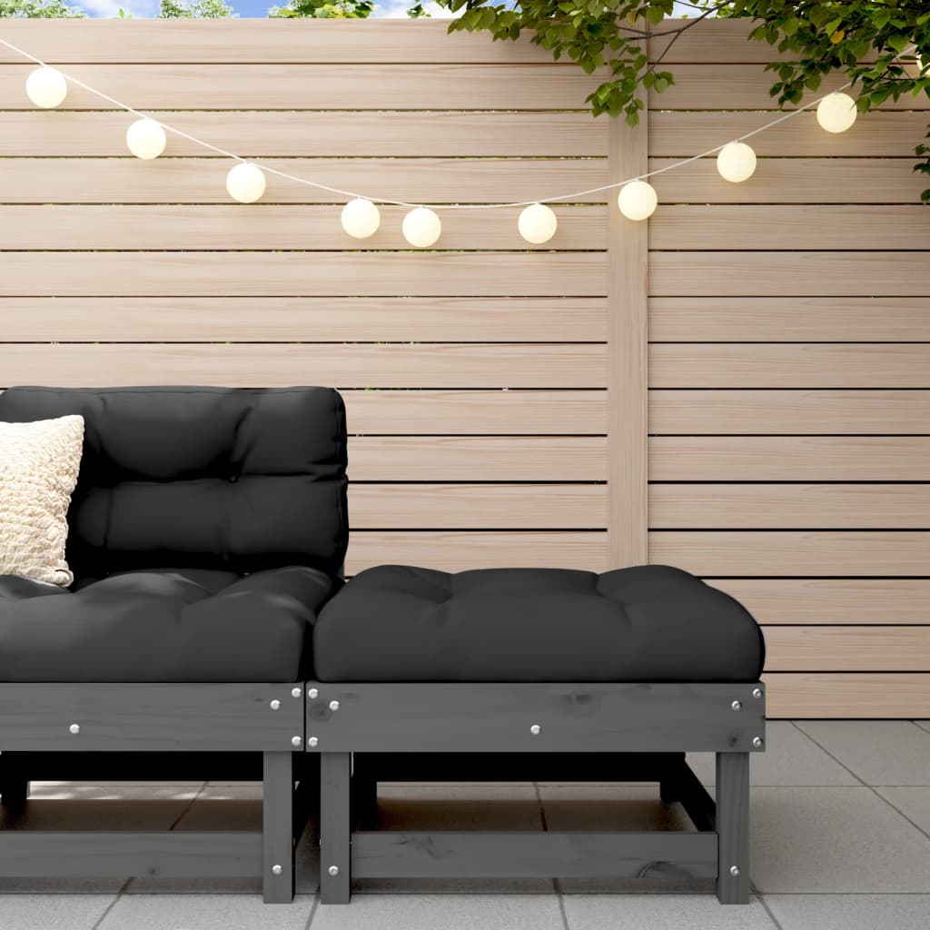 Υποπόδιο Κήπου Γκρι από Μασίφ Ξύλο Πεύκου - Pakobazaar